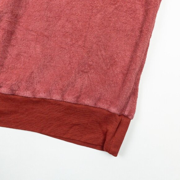 Vintage 50s Terry Cloth Polo Shirt Men's Fits Small Red White Piped Resortwear - Picture 4 of 15